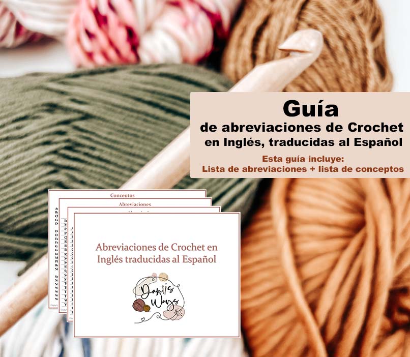 Guía de abreviaciones de Crochet en Inglés traducidas al Español