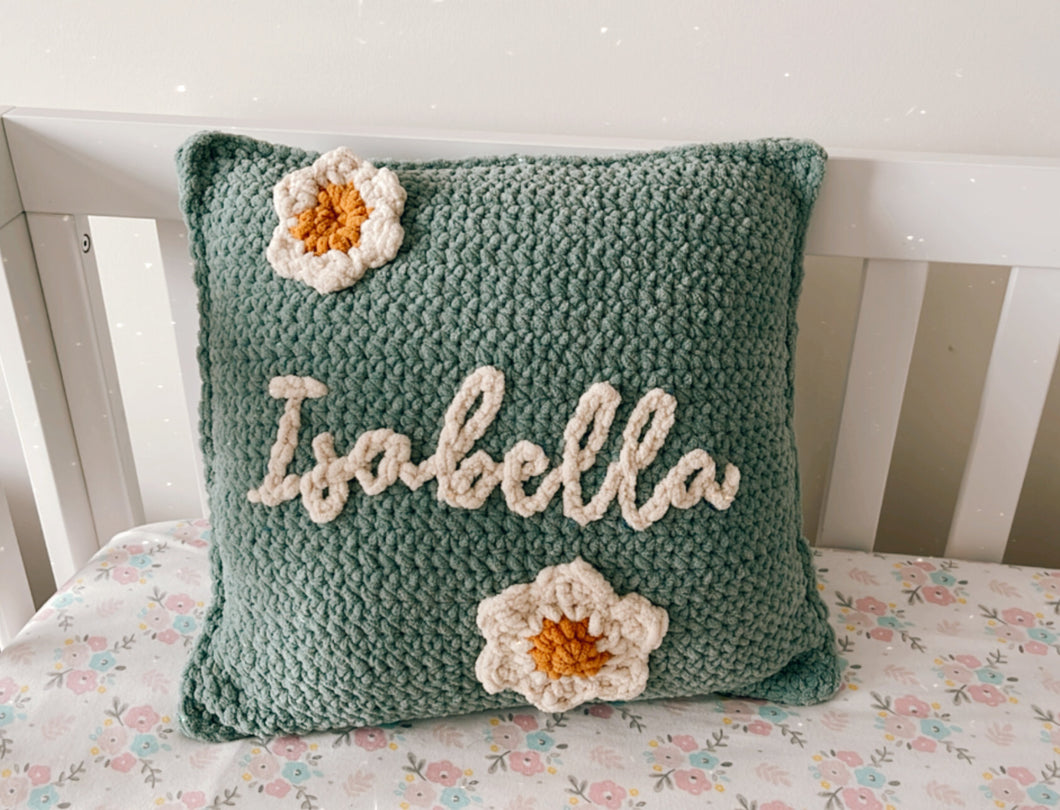 Cojin Daisy personalizado - Patrón a crochet